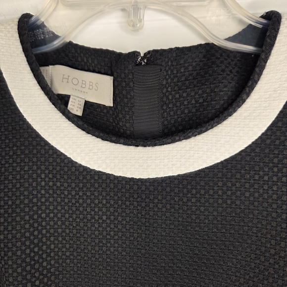 Hobbs London Elegant Black and White Sleeveless Sheath Dress Size 8 Preloved - Picture 3 of 11